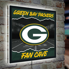 Green Bay Packers 23"H x 23"L LED Wall Decor, Edgelite, Square - Home NFL