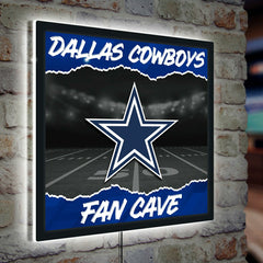Dallas Cowboys 23"H x 23"L LED Wall Decor, Edgelite, Square - Home NFL