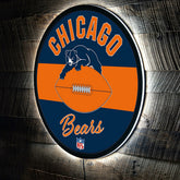 Chicago Bears NFL Football Large Round Vintage Edgelite LED Decor - NFL Home