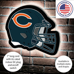 LED Wall Decor, Helmet, Chicago Bears - NFL Home