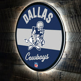 Dallas Cowboys NFL Football Large Round Vintage Edgelite LED Decor - NFL Home