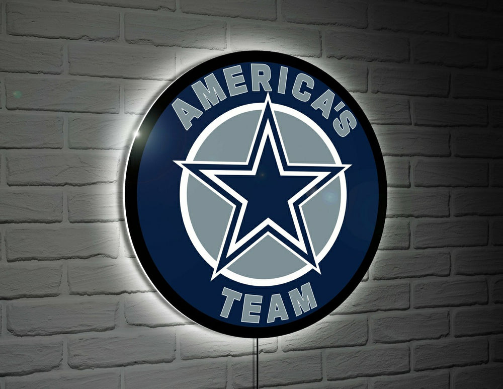 Dallas Cowboys America's Team NFL Football Large Round Edgelite LED De - NFL