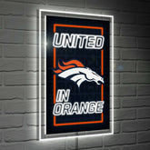 Denver Broncos NFL Football Rectangle Neolite LED Decor - NFL Home