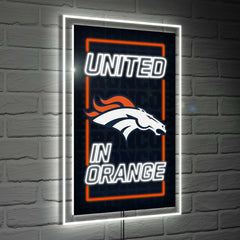 Denver Broncos NFL Football Rectangle Neolite LED Decor - NFL Home