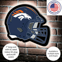 LED Wall Decor, Helmet, Denver Broncos - NFL Home