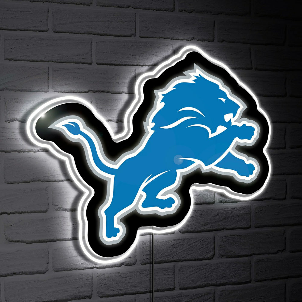 Detroit Lions LED Wall Decor, Glazelite, Logo - NFL Home