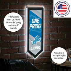 LED Wall Decor, Pennant, Detroit Lions - NFL Home