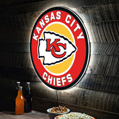 LED Wall Decor, Round, Kansas City Chiefs - NFL Home