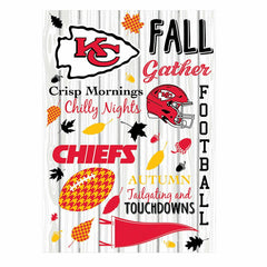 Kansas City Chiefs, Moire Flag, House Size, Fall Seasonal - NFL Home