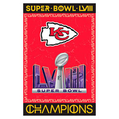 Kansas City Chiefs SB58 Champions Embossed Suede House Flag - NFL Home
