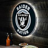 LED Wall Decor, Round, Las Vegas Raiders - NFL Home
