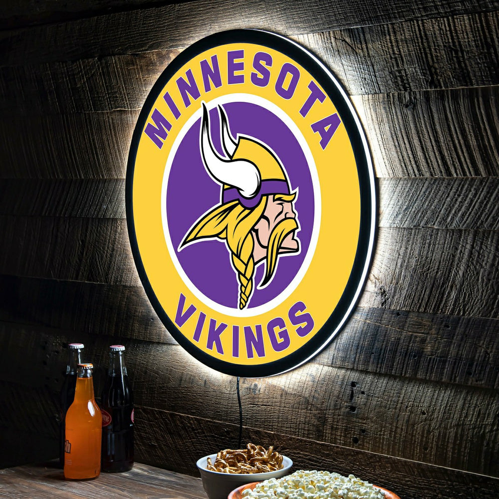 LED Wall Decor, Round, Minnesota Vikings - NFL Home