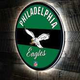 Philadelphia Eagles NFL Football Large Round Vintage Edgelite LED Deco - NFL Home