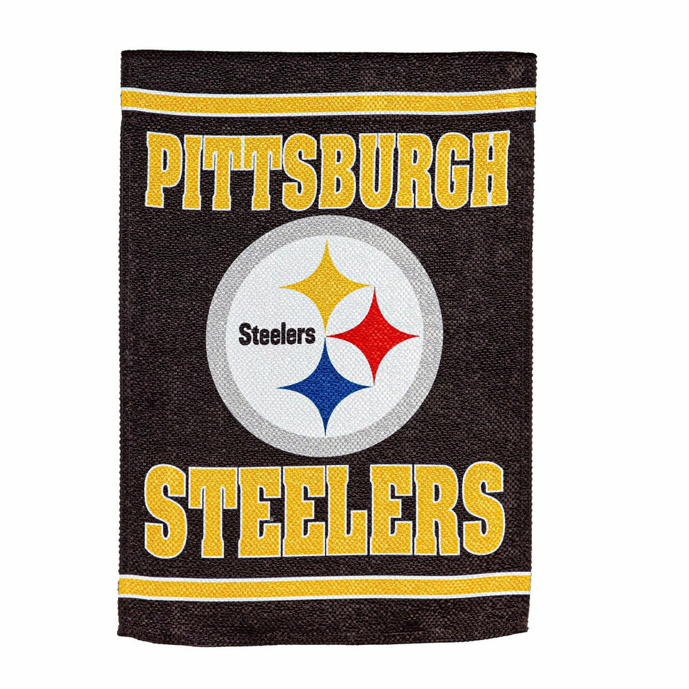 Embossed Suede Flag, House Size, Pittsburgh Steelers - NFL Home