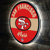 San Francisco 49ers NFL Football Large Round Vintage Edgelite LED Deco - NFL Home