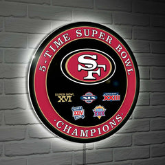 San Francisco 49ers Multi-Win Superbowl Champions Football Round LED W - NFL Home