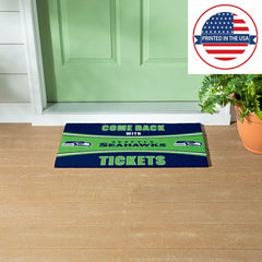 28" x 16" PVC Trapper Mat, Come Back with Tickets, Seattle Seahawks - NFL