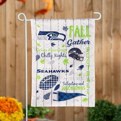 Seattle Seahawks Fall Seasonal Moire Garden Flag - NFL