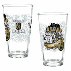 Vegas Golden Knights 16oz Glass pint, Set of 2 - Home