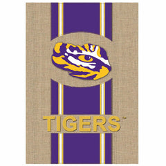 Burlap Louisiana State University Tigers Garden Flag, 12.5 x 18 inches - Collegiate Home