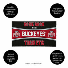 28" x 16" PVC Trapper Mat, Come Back with Tickets, Ohio State Universi - Collegiate