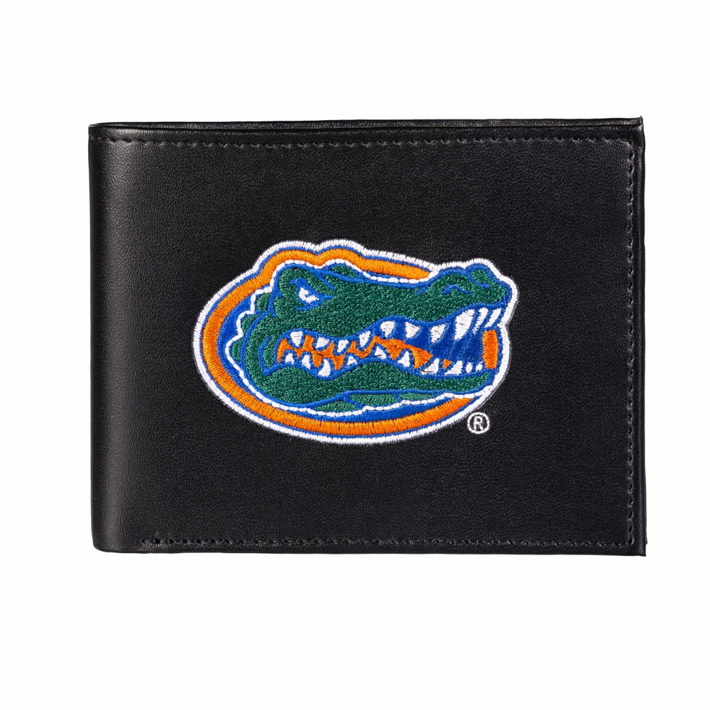 University of Florida Black Bi-Fold Embroidered Wallet w/ RFID Blocking - Collegiate Home