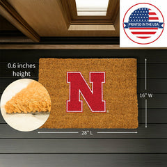 Coir Mat, 16"x28", University of Nebraska - Collegiate