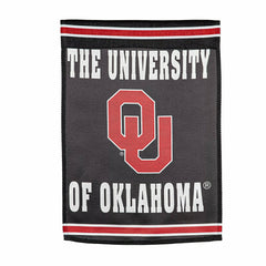University of Oklahoma Embossed Suede Garden Flag - Collegiate Home