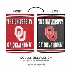 University of Oklahoma Embossed Suede Garden Flag - Collegiate Home