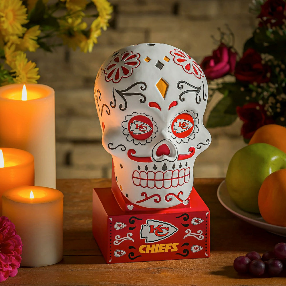 Kansas City Chiefs Sugar Skull Statue - Home