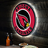 LED Wall Decor, Round, Arizona Cardinals - Home