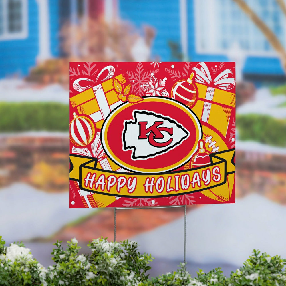 Kansas City Chiefs Yard Sign, Holiday - Home