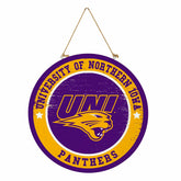 University of Northern Iowa Round Door Décor with Hanging Rope, 18x18 - Home