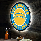 LED Wall Decor, Round, Los Angeles Chargers - Home