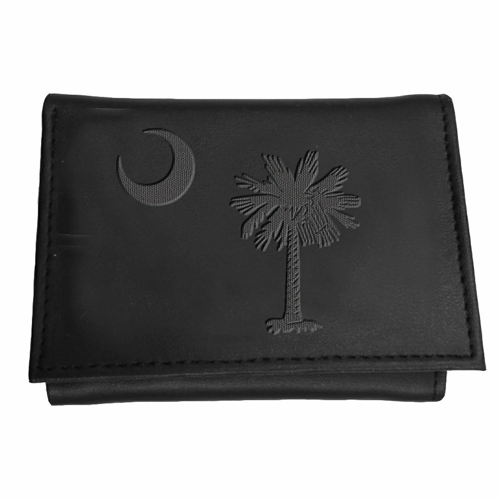Tri-Fold Wallet, Black, South Carolina State Flag Logo - Home