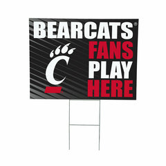 University of Cincinnati Coroplast Yard Sign "Fans Play Here" - Home
