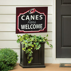 Carolina Hurricanes Coroplast Yard Sign, "Fans Welcome" - Home