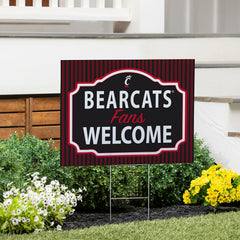 University of Cincinnati Coroplast Yard Sign, "Fans Welcome" - Home
