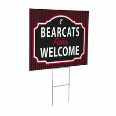 University of Cincinnati Coroplast Yard Sign, "Fans Welcome" - Home