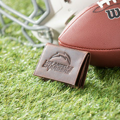 Los Angeles Chargers, Tri-Fold Wallet, Brown, CH, 100% Genuine Leather - Home