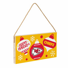 Kansas City Chiefs Holiday Wood Wall Sign, 6x11 - Home
