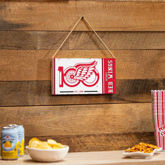 Detroit Red Wings,100 Anniversary Wood Wall Sign, 6x11 - Home