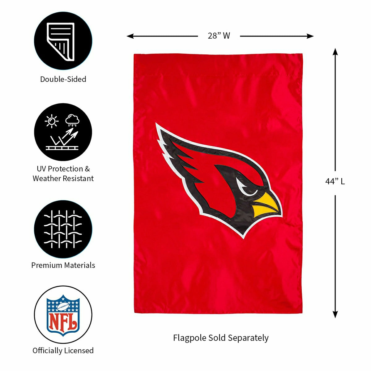Applique Flag, Reg, Arizona Cardinals - NFL Home