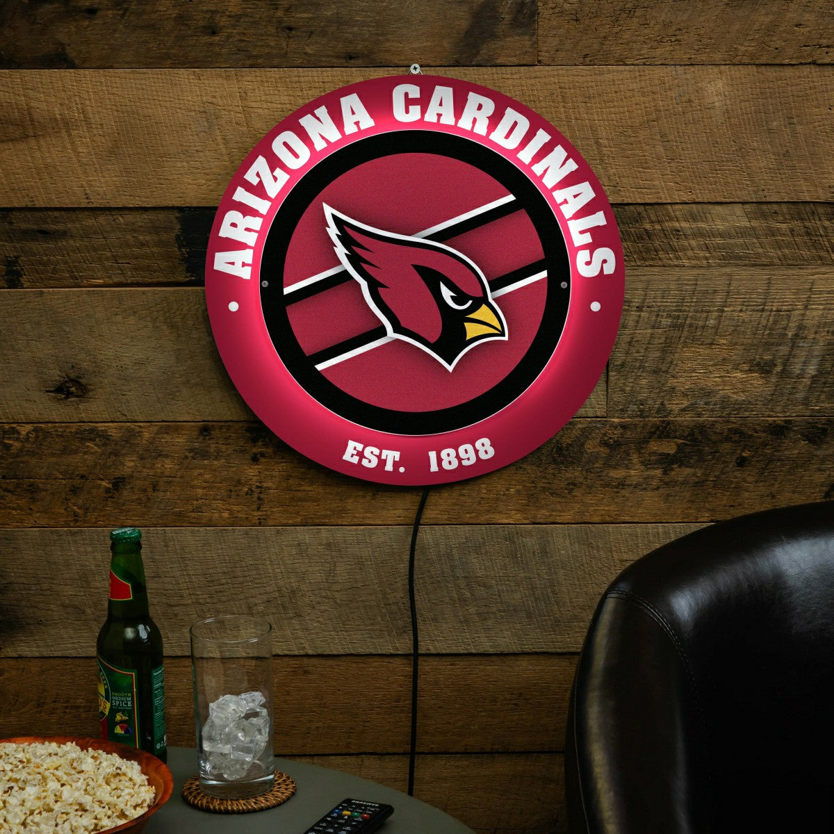 Arizona Cardinals, Metal Lite, Round - NFL