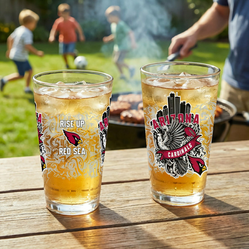 Arizona Cardinals 16oz Glass pint, Set of 2 - NFL Home