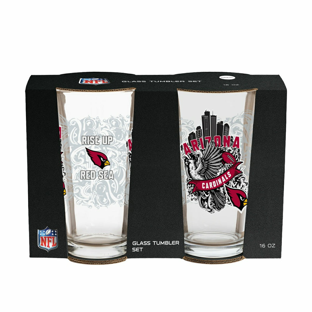 Arizona Cardinals 16oz Glass pint, Set of 2 - NFL Home