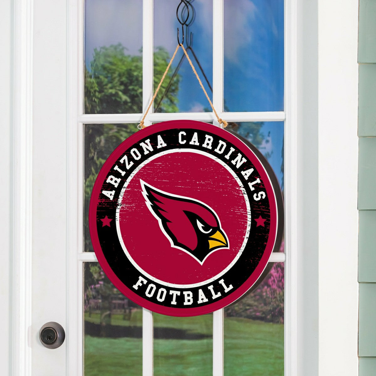 Arizona Cardinals Round Door Décor with Hanging Rope, 18x18 - NFL Home