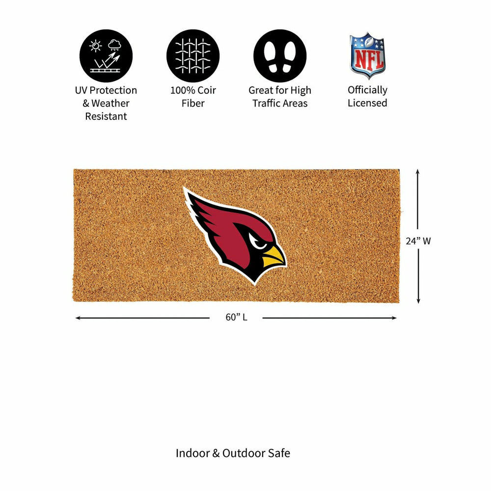 Arizona Cardinals Extra Large Full Color Coir Mat, 60"x24" - NFL