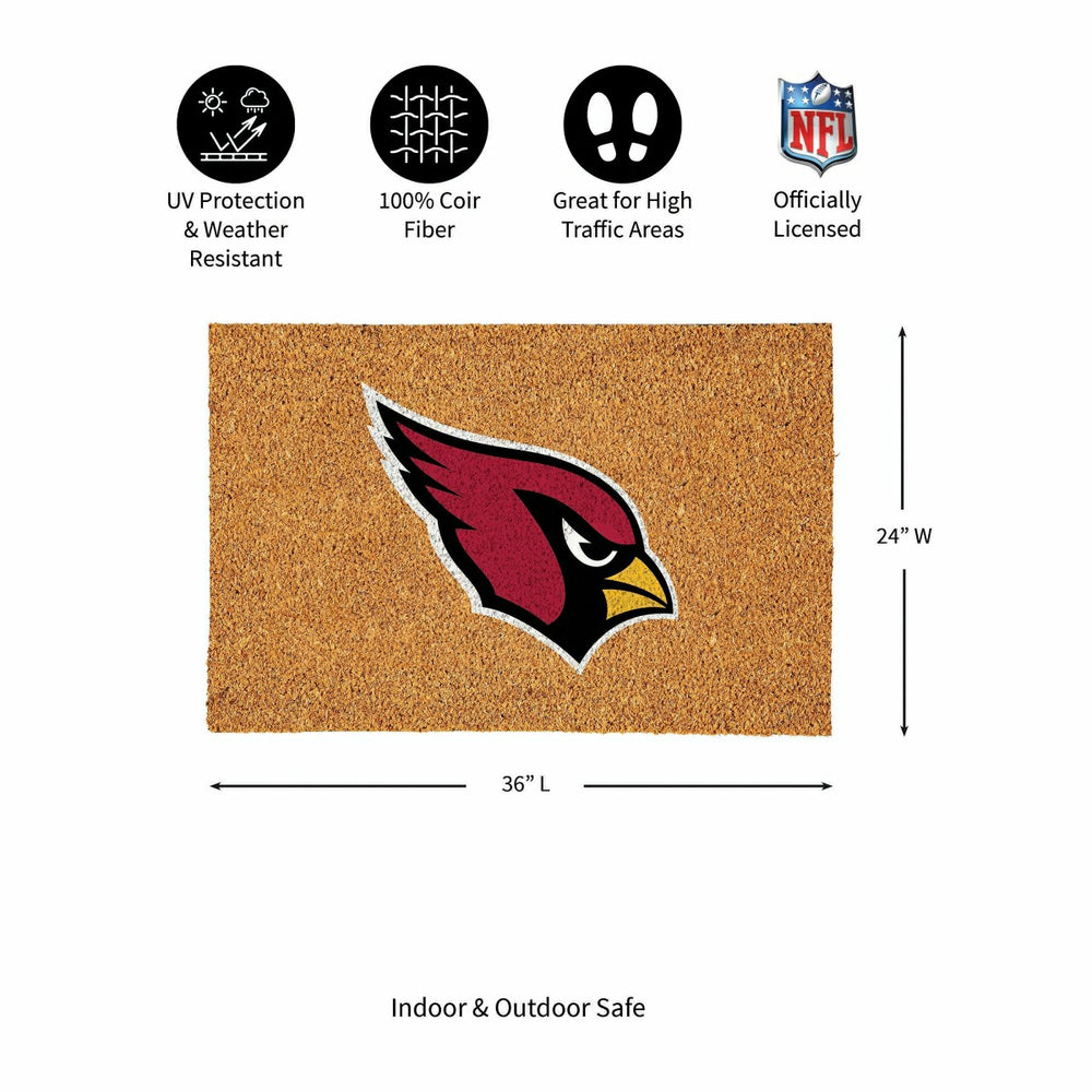 Arizona Cardinals Large Full Color Coir Mat, 36"x24" - NFL