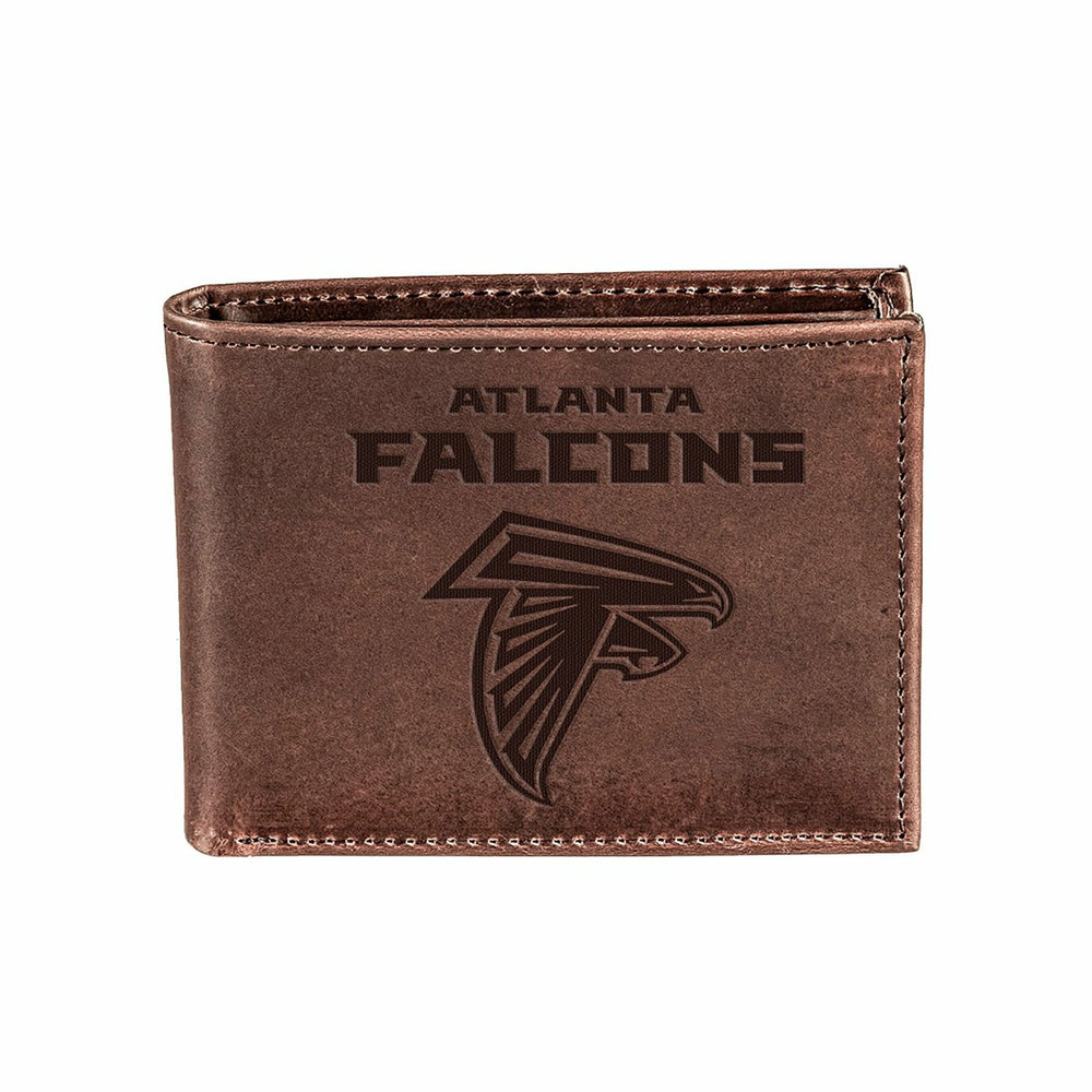 Atlanta Falcons, Bi-Fold Wallet, Brown, CH, 100% Genuine Leather - NFL Home